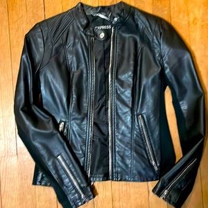 Lightly worn, black leather jacket. Like new condition.